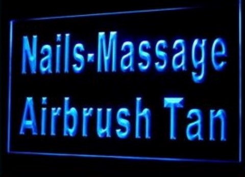 Nails Massage Airbrush Tan LED Neon Sign